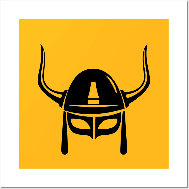 Viking War Helmet, Minimalist Medieval Warrior design Wall Art by DesignsbyZazz